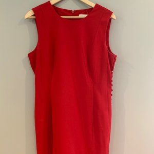 Red Calvin Klein Dress with Gold Detailing